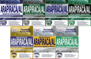 Procedimento Seletivo da Prefeitura de Arapiraca / AL – 2019, Apostilas Preparatórias para Diversos Cargos