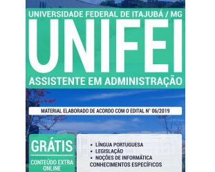 Concurso UNIFEI – 2019, Apostila Preparatória para o cargo de Assistente em Administração