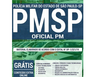 Apostila de Estudo Aluno-Oficial PM do Concurso Público da PM / SP – 2019