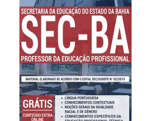 Apostila Opção Processo Seletivo Simplificado SEC / BA – 2019, Professor da Educação Profissional