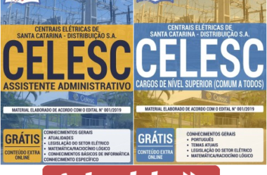 Apostilas Opção Concurso CELESC – 2019, Assistente Administrativo e Cargos de Nível Superior