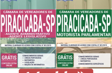 Apostilas Impressas e Digitais Diversos Cargos do Concurso da Câmara de Vereadores de Piracicaba / SP – 2019