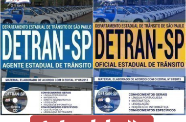 Apostilas Concurso Público DETRAN / SP – 2019, empregos: Agente Estadual de Trânsito e Oficial Estadual de Trânsito