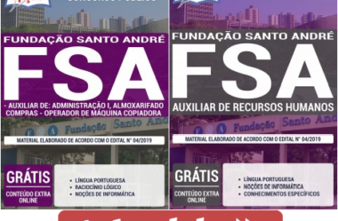 Materiais de Estudo Concurso Fundação Santo André – FSA / SP – 2019, funções: Diversos Empregos