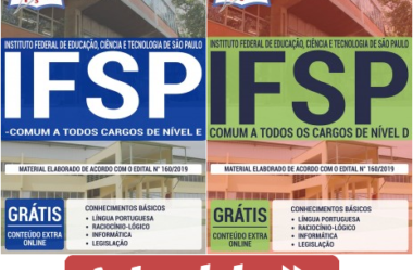 E-books e Apostilas Concurso Público IFSP – 2019, funções: Comum Cargos de Níveis D e E