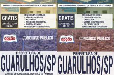 Concurso Público na área da Saúde da Prefeitura de Guarulhos / SP – 2019, Apostilas Preparatórias para Diversos Cargos