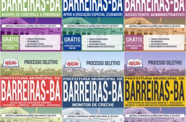 Opção Apostilas Processo Seletivo Prefeitura de Barreiras / BA – 2019, cargos: Diversos Empregos