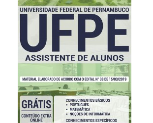 Concurso UFPE – 2019, Apostila Preparatória para o cargo de Assistente de Alunos