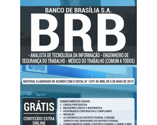 Apostila Cargos de Nível Superior do Concurso Público do BRB – 2019