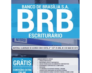 Apostila de Estudo Concurso Público Banco de Brasília S.A – BRB – 2019, cargo: Escriturário