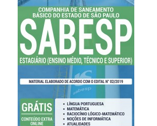 Apostila Estágio de Níveis Médio, Médio/Técnico e Superior do Concurso da SABESP – 2019
