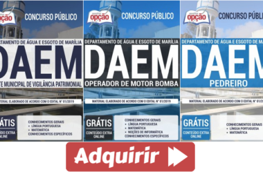 Apostilas Impressas e Digitais Diversos Cargos do Concurso do DAEM / SP – 2019