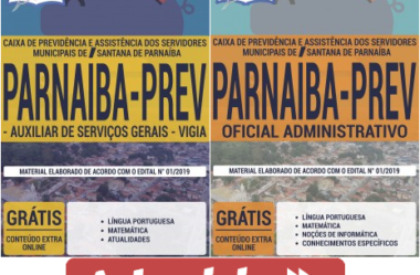 Apostilas de Estudo Concurso Parnaíba-PREV / SP – 2019, cargos: Auxiliar de Serviços Gerais, Vigia e Oficial Administrativo