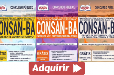 Apostilas Concurso Público CONSAN / BA – 2019, Vários Empregos