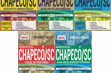 Apostilas Opção Concurso Município de Chapecó / SC – 2019, Diversos Cargos