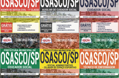 Opção Apostilas Concurso Público Prefeitura de Osasco / SP – 2019, cargos: Diversos Empregos