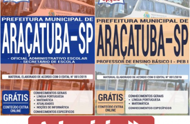 Apostilas Concurso Público Prefeitura / Secretaria de Educação de Araçatuba / SP – 2019, cargos: Diversas Funções