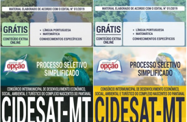 Apostilas Processo Seletivo CIDESAT / MT – 2019, Cozinheiro, Serviços Gerais, Agente de Serviços e Auxiliar Administrativo