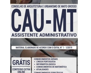 Apostila Assistente Administrativo do Concurso Público do CAU / MT – 2019