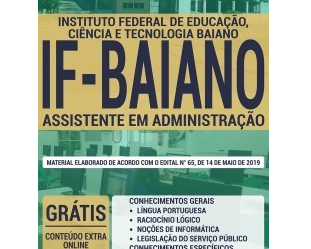 Apostila Concurso Público IF Baiano – 2019, Assistente em Administração