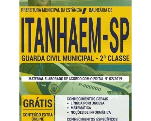 Apostila Opção Concurso Público Itanhaém / SP – 2019, Guarda Civil Municipal – 2ª Classe