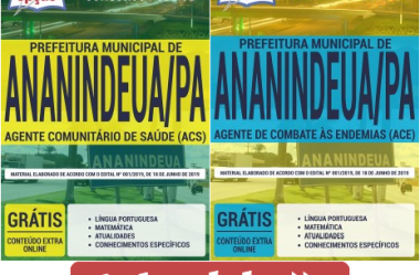 Apostilas Concurso Prefeitura de Ananindeua / PA – 2019, empregos de: Agente Comunitário de Saúde e Agente de Combate às Endemias