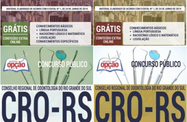 Apostilas Opção Concurso CRO / RS – 2019, Diversos Cargos