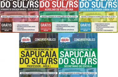 Apostilas Impressas e Digitais Diversas Funções do Concurso da Prefeitura de Sapucaia do Sul / RS – 2019