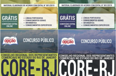 Estude com as Apostilas do Concurso Público do CORE / RJ – 2019, nos empregos de: Vários Cargos