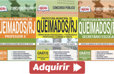 Apostilas Impressas e Digitais Diversas Funções do Concurso da Prefeitura de Queimados / RJ – 2019