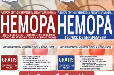 Apostilas Concurso Fundação HEMOPA – 2019, cargos: Técnico de Enfermagem e Comum Empregos Níveis Médio e Superior