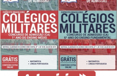 Opção Apostilas Processo Seletivo de Admissão aos Colégios Militares 2019/2020, cargos: 1º Ano (Médio) e 6º Ano (Fundamental)