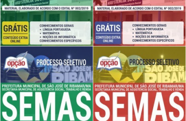 Materiais de Estudo Processo Seletivo Prefeitura / SEMAS de São José de Ribamar / MA – 2019, funções: Diversos Cargos