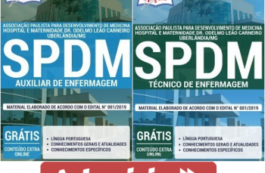 Apostilas Processo Seletivo SPDM Uberlândia / MG – 2019, empregos: Auxiliar e Técnico de Enfermagem