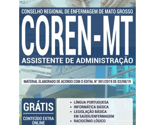 Apostila de Preparação Concurso COREN / MT – 2019, Assistente de Administração