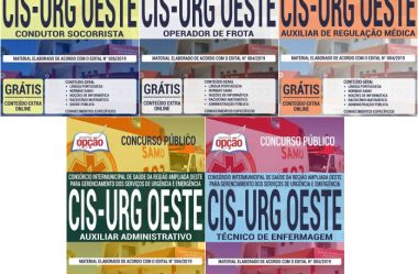 Apostilas Concurso CIS-URG OESTE / MG – 2019, Diversos Cargos