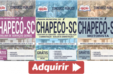 Apostilas Concurso Câmara de Chapecó / SC – 2019, cargos: Diversos Empregos