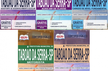 Apostilas de Preparação Concurso Prefeitura de Taboão da Serra / SP – 2019, Diversas Funções
