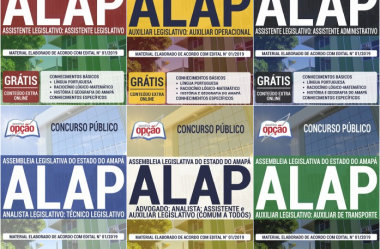 Estude com as Apostilas do Concurso Público da ALAP – 2020, nos empregos de: Diversos Cargos