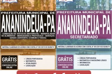 Apostilas Concurso Prefeitura de Ananindeua / PA – 2019, empregos: Secretariado e Nível Fundamental