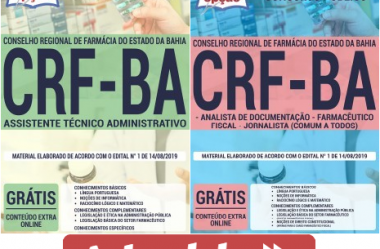 Apostilas de Estudo Concurso Público CRF / BA – 2019, cargos: Assistente Técnico Administrativo e Outros