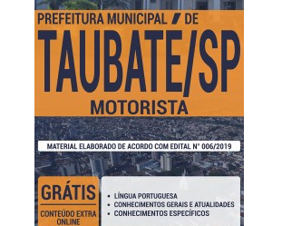 Apostila para Motorista do Concurso Público da Prefeitura de Taubaté / SP – 2019