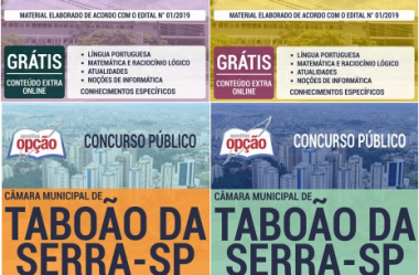 Apostilas Concurso Câmara de Taboão da Serra / SP – 2019, cargos: Diversos Empregos
