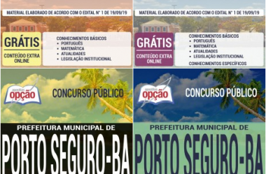Apostilas 2019 do Concurso Público da Prefeitura de Porto Seguro / BA, nas funções de: Diversos Cargos