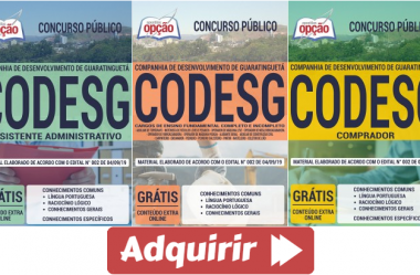 Estude com as Apostilas do Concurso Público da CODESG / SP – 2019, nos empregos de: Diversos Cargos