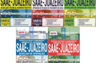 Apostilas de Preparação Concurso SAAE de Juazeiro / BA – 2019, Diversas Funções