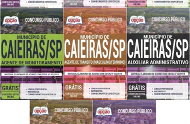 E-books e Apostilas Concurso IPREM e Município de Caieiras / SP – 2019, funções: Diversos Cargos