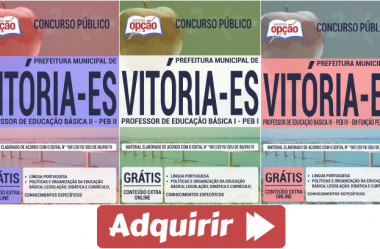 Apostilas Concurso Prefeitura de Vitória / ES – 2019, Professores de Educação Básica I, II e IV