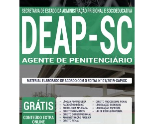 Apostila de Estudo Concurso Público DEAP / SC – 2019, cargo: Agente Penitenciário