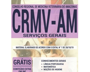 Apostila Concurso Público CRMV / AM – 2019 / 2020, cargo: Serviços Gerais